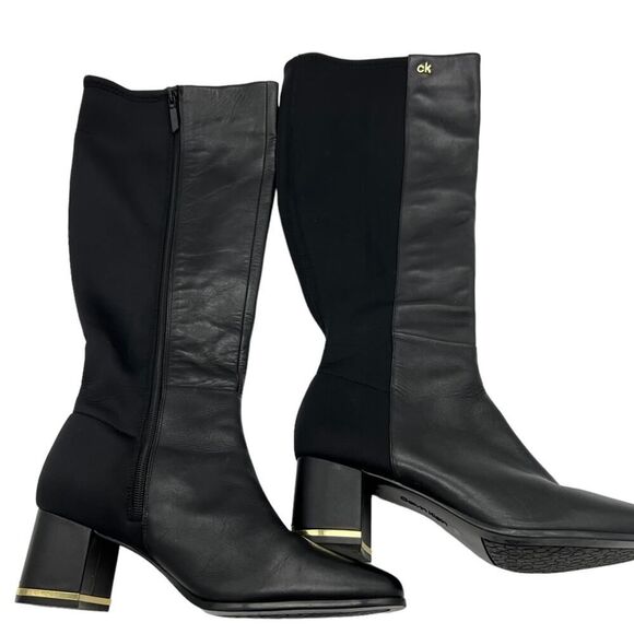 CALVIN KLEIN FREEDA KNEE HIGH BOOTS 9.5 WIDE CALF - Picture 4 of 14